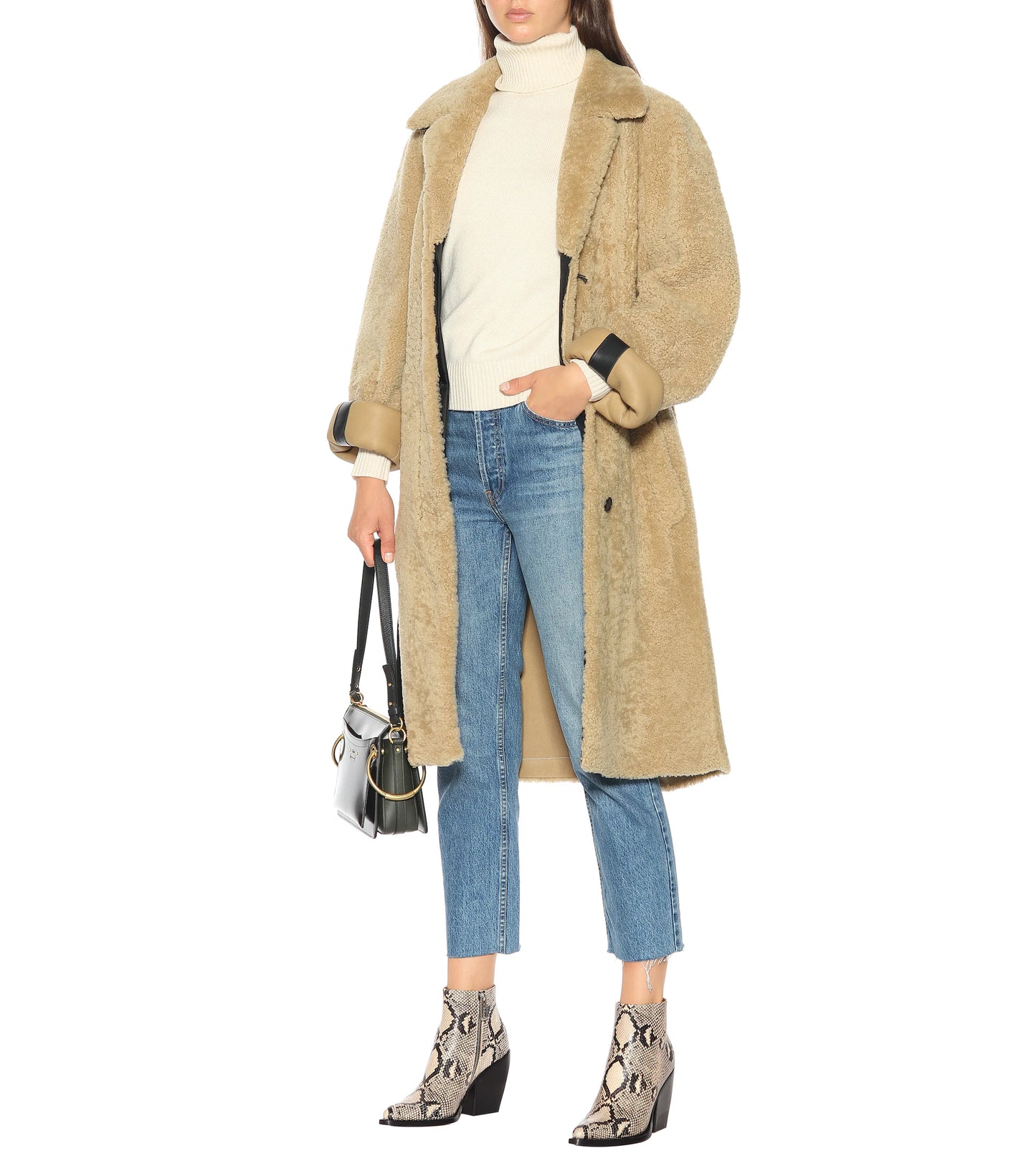 CHLOÉ Rylee embossed leather boots, Size 38.5