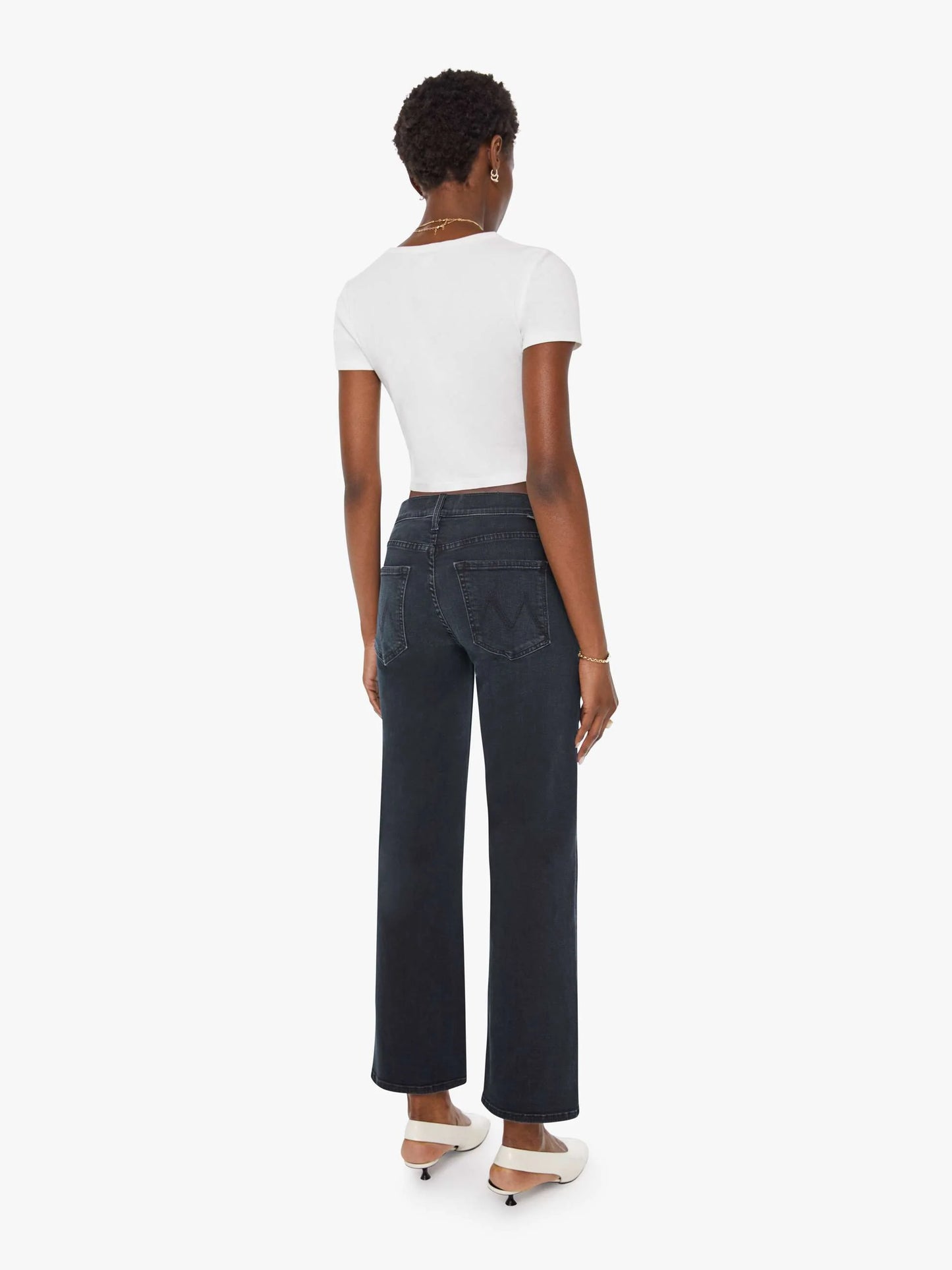 MOTHER The Mid Rise Zip Rambler Ankle Wash: Night In Venice, SIZE 34