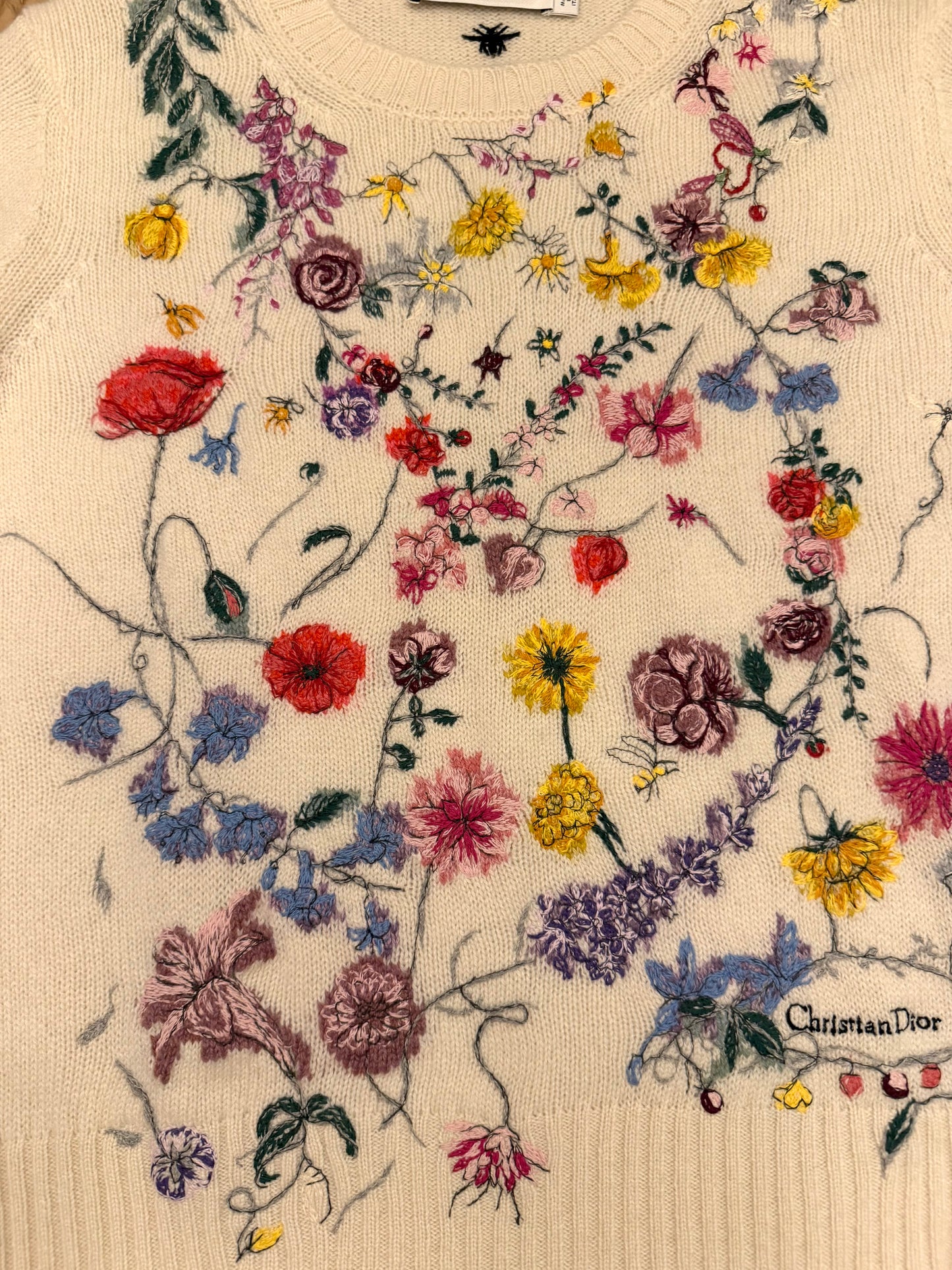 Dior 2023 Cashmere embroidered sweater, Size 8￼