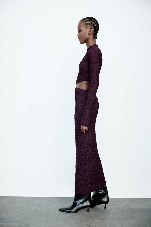 ZARA TEXTURED CUT OUT DRESS, SMALL