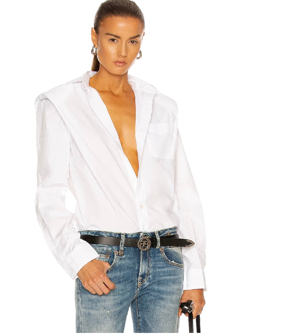 R13 Folded Shoulder Shirt, XSMALL
