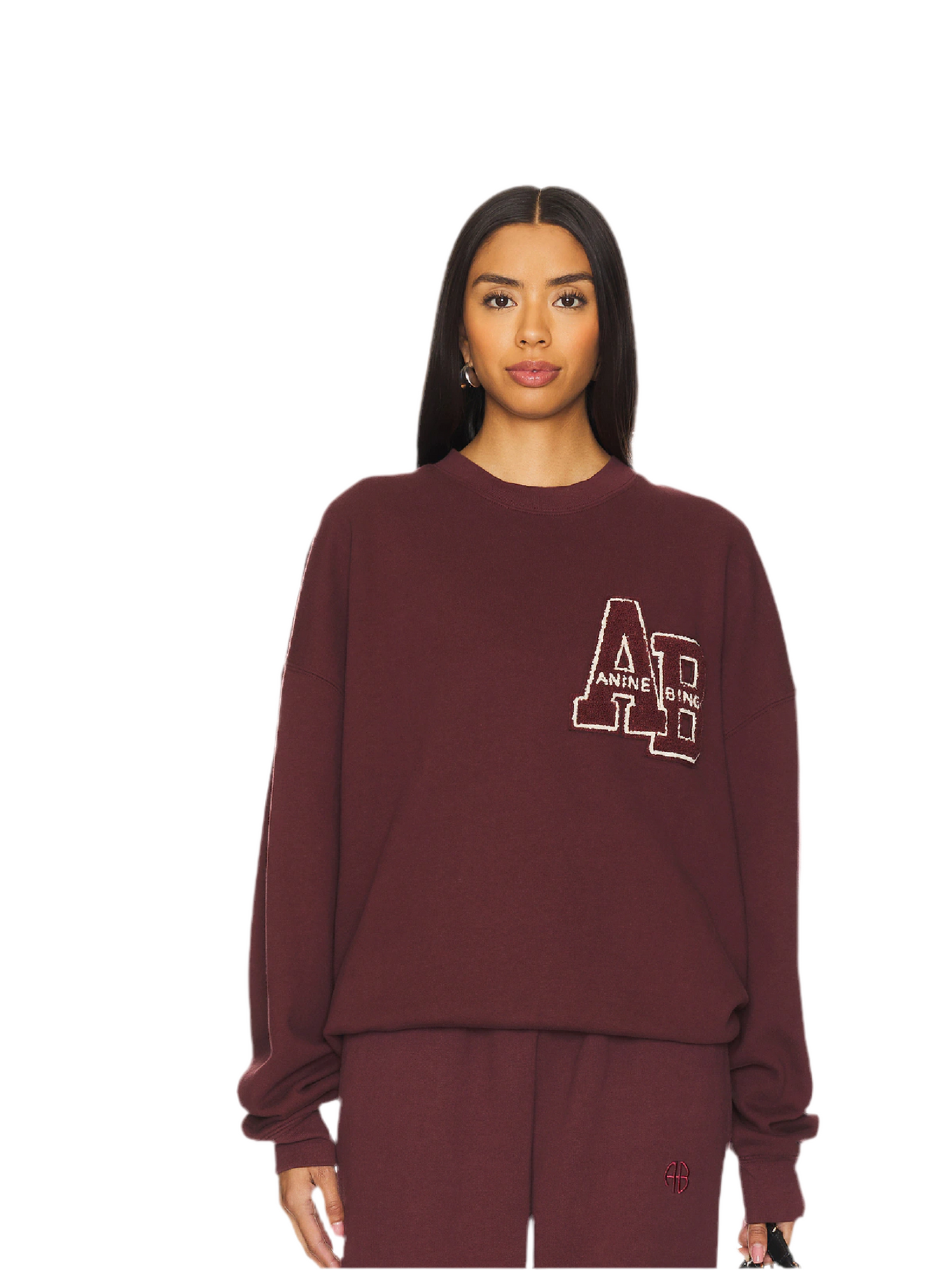 ANINE BING Miles Oversized Sweatshirt Letterman, XSMALL