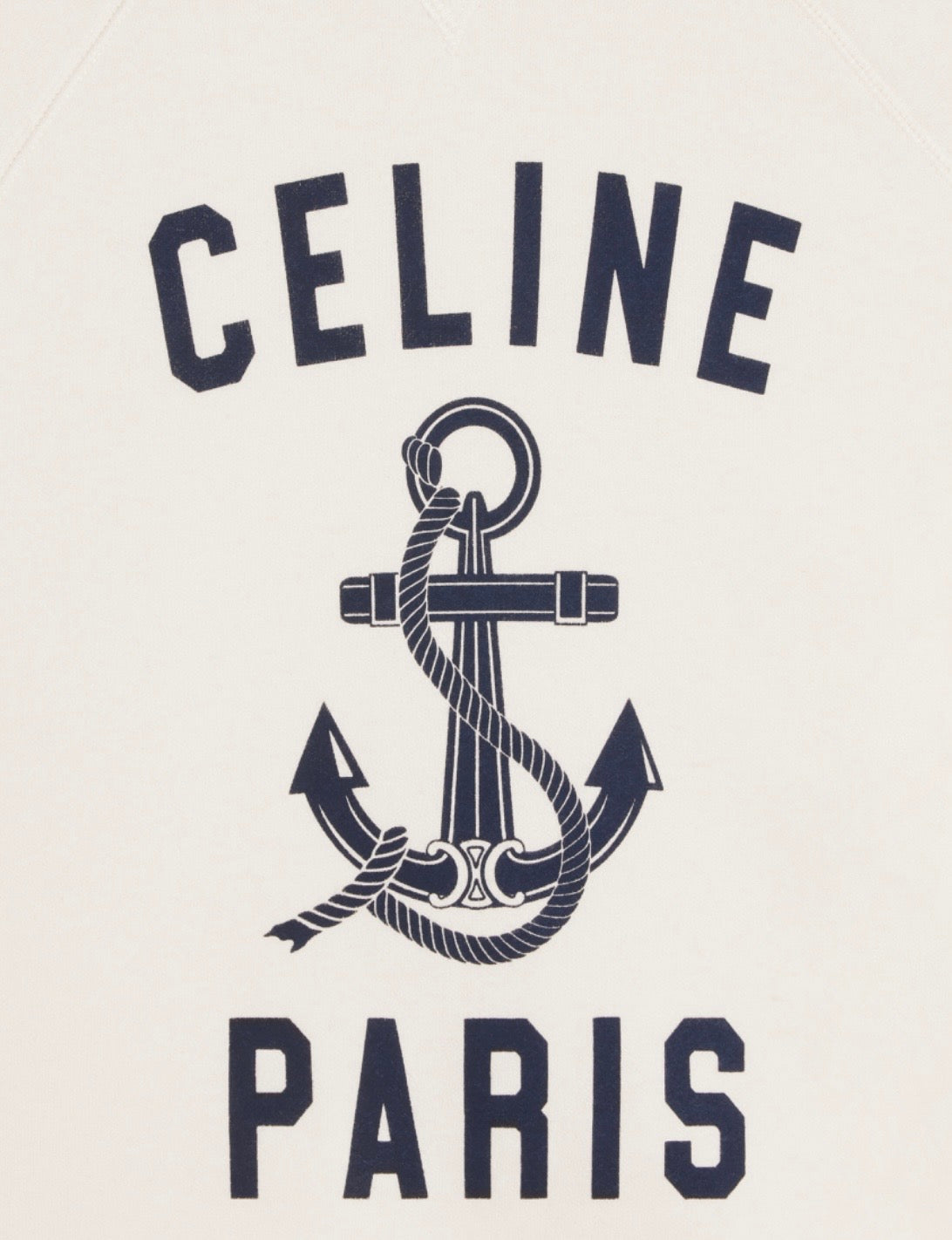 CELINE PARIS ANCHOR PRINT IN COTTON AND CASHMERE FLEECE SWEATSHIRT, MEDIUM