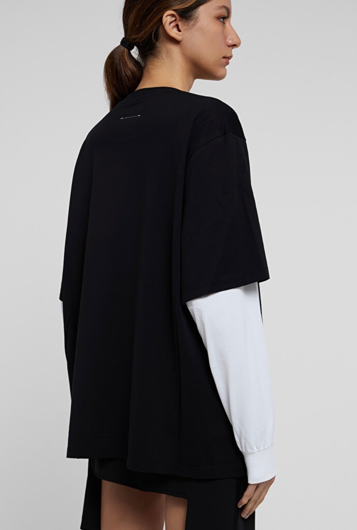 MM6 Maison Margiela Black Cotton Long Sleeve T-Shirt, Medium