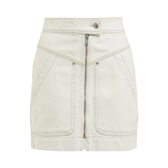 ISABEL MARANT ETOILE Ioline Denim Mini Skirt white washed denim, SIZE 36