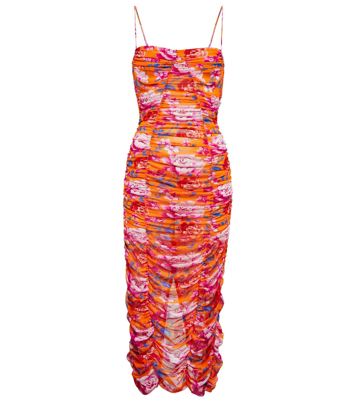 Magda Butrym - Ruched floral mesh midi dress, SIZE 8