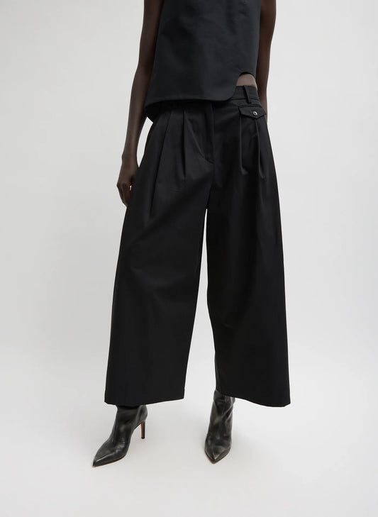 TIBI NWT Bio Twill Triple Pleat Cropped Pant, SIZE 4, Black