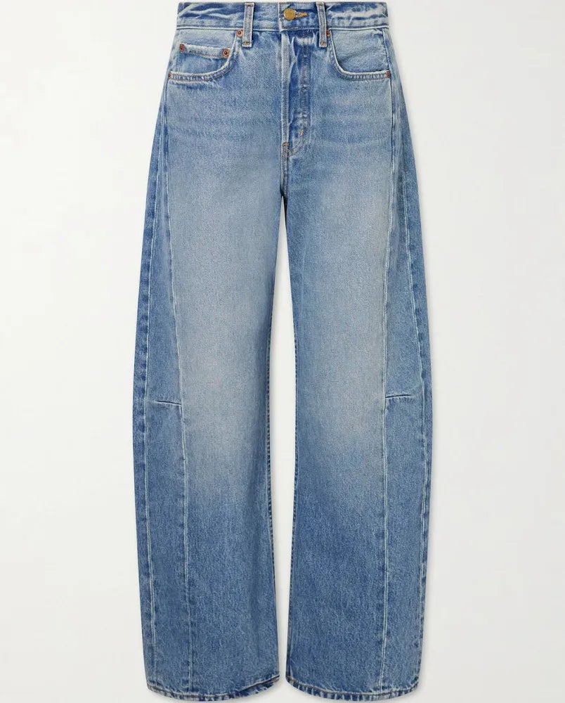 B SIDES
Slim Lasso mid-rise wide-leg-jeans, SIZE 25