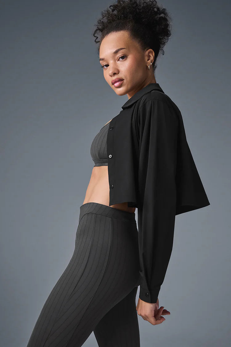 ALO CROPPED TAKE ME OUT BUTTON UP, SMALL
