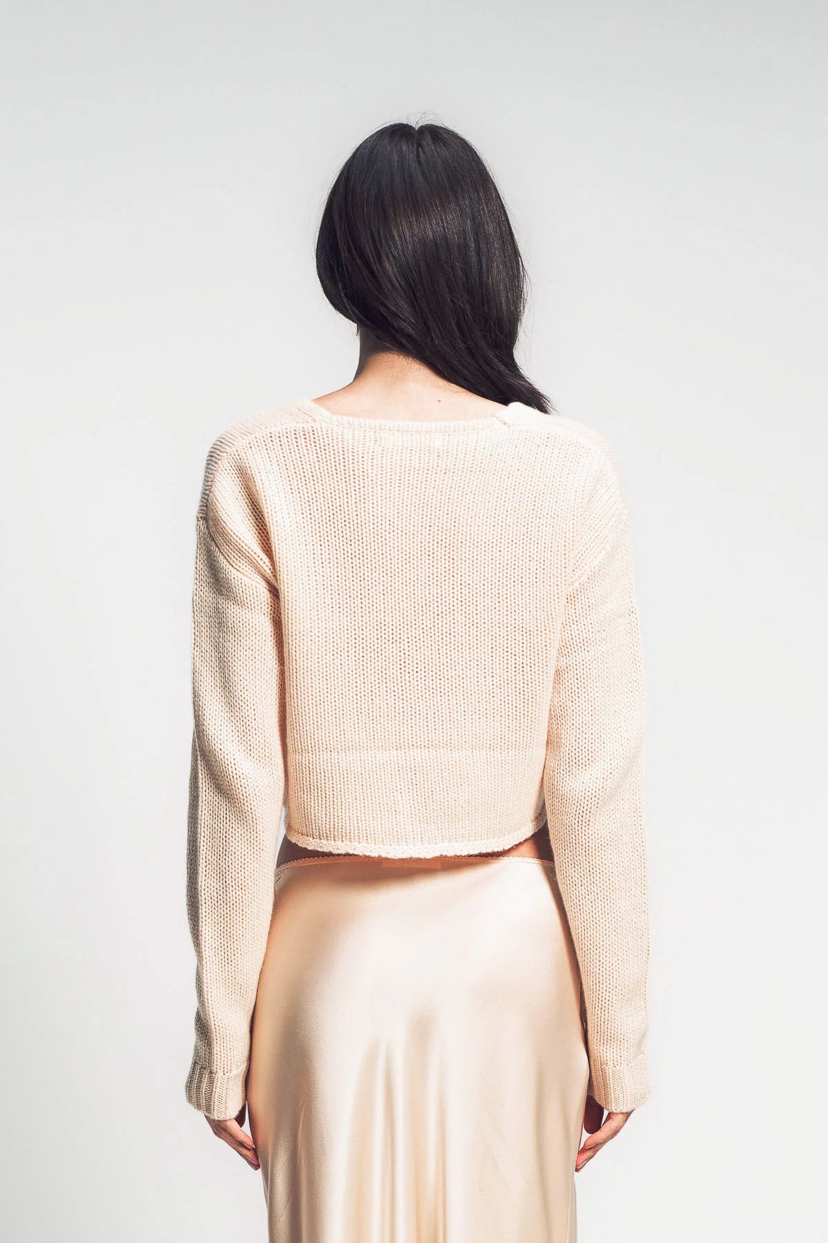 SABLYN BIANCO CROPPED V-NECK CASHMERE CARDIGAN