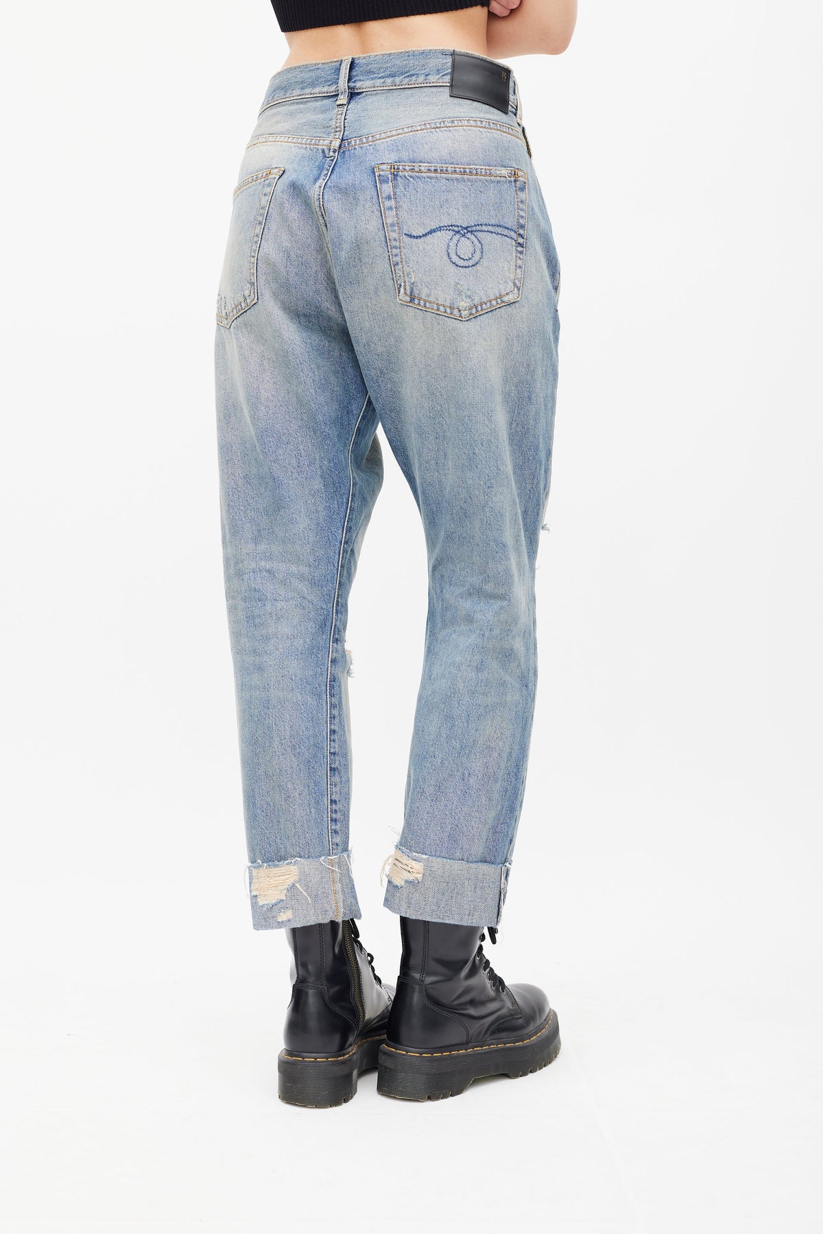 R13 NWT Cross Over Jean, Emory with rips Size 27