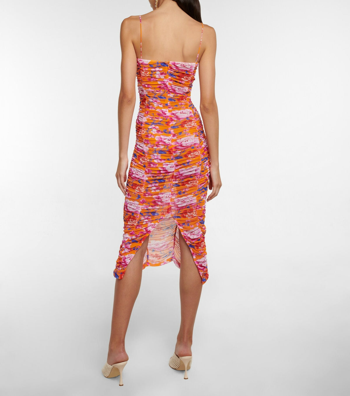 Magda Butrym - Ruched floral mesh midi dress, SIZE 8