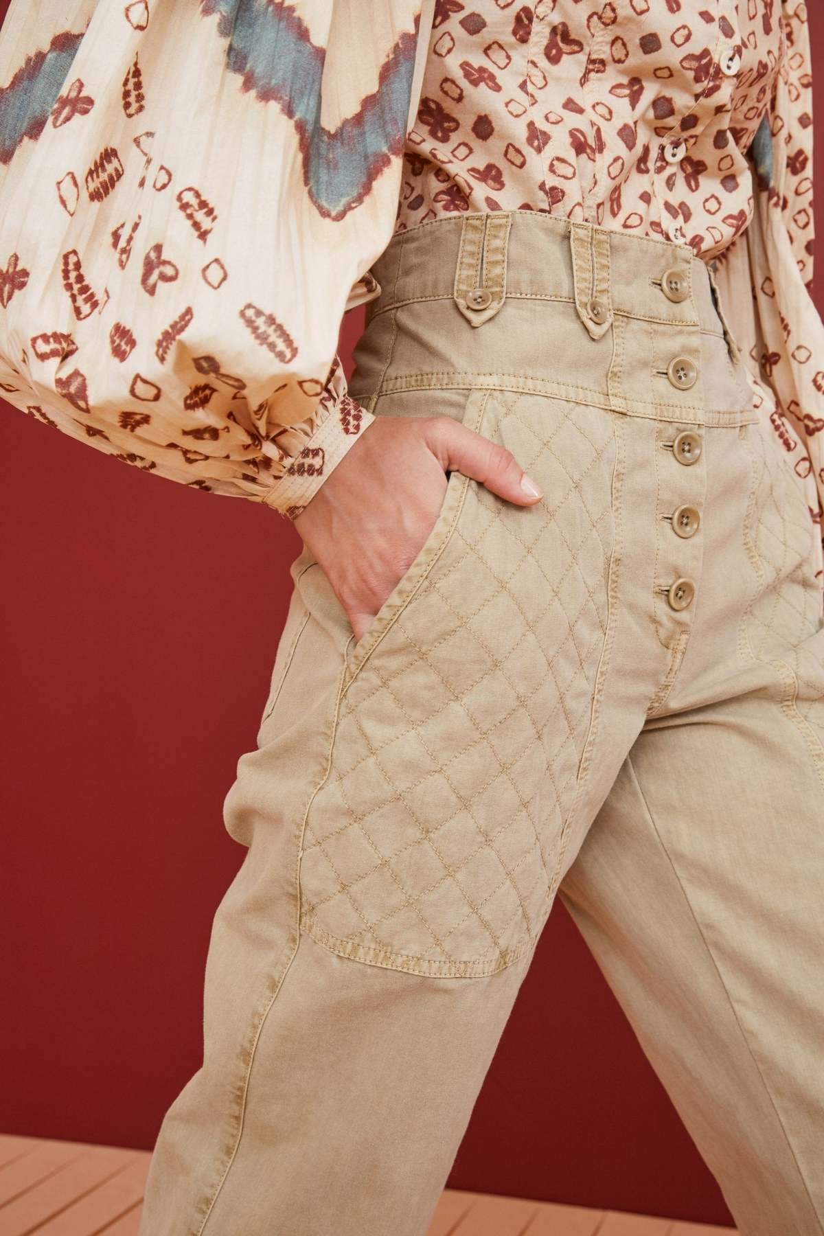 Ulla Johnson Cambrie Pant in the color Cedar, Size 6