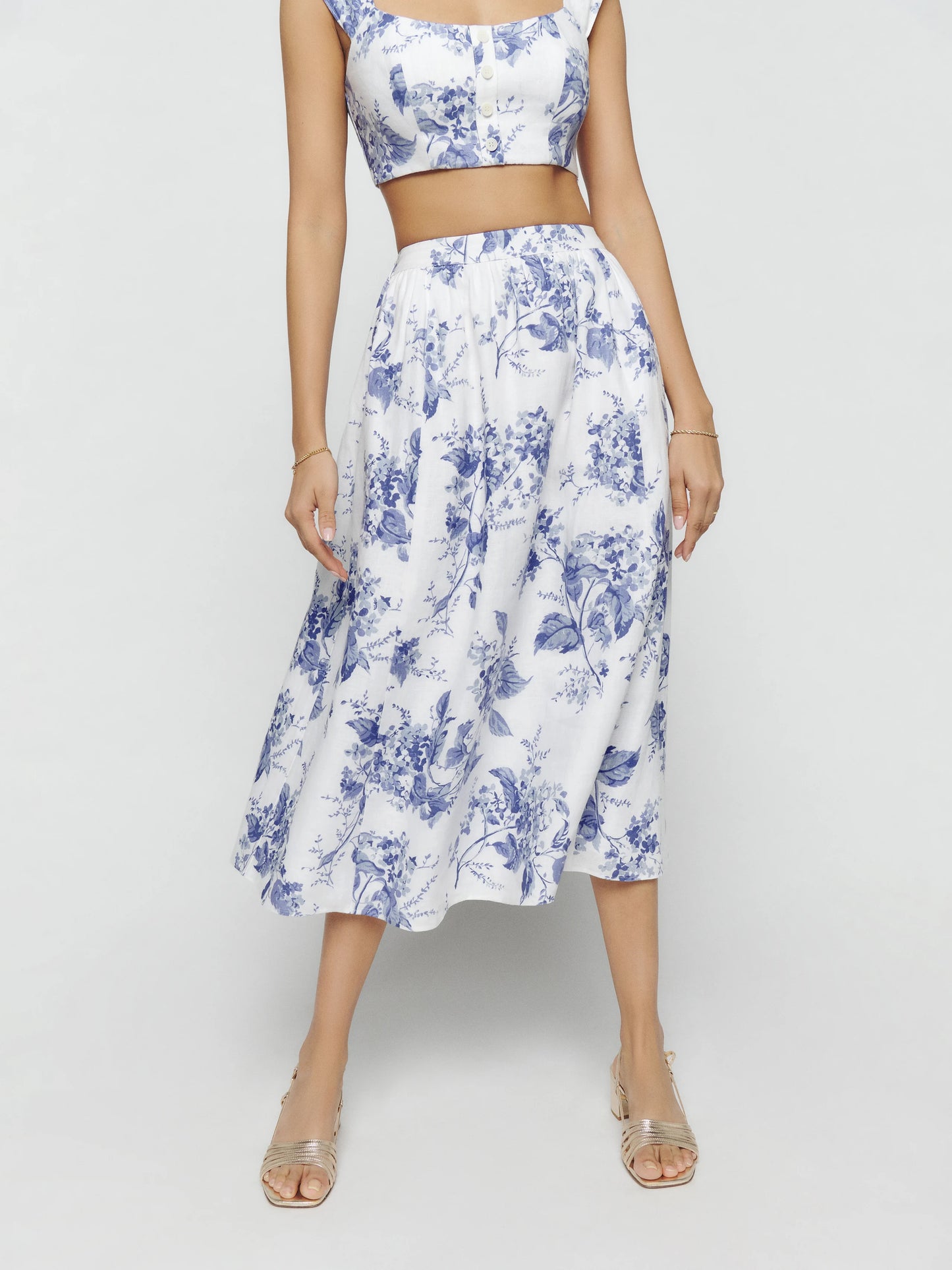 Reformation Tena Linen Two Piece, SIZE 2