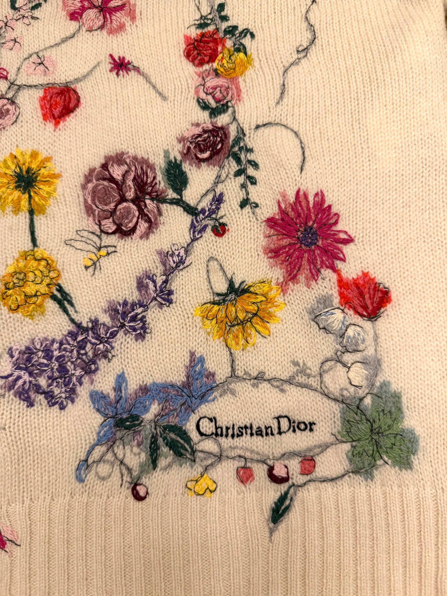 Dior 2023 Cashmere embroidered sweater, Size 8￼