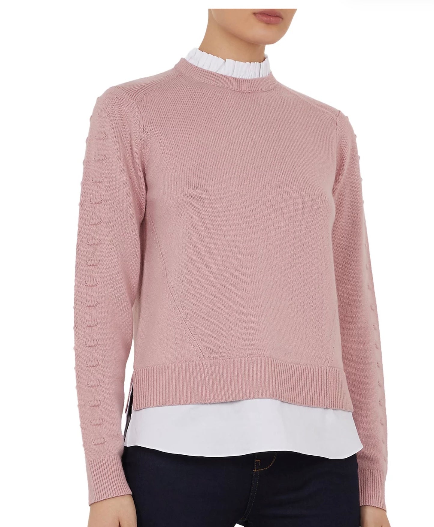 Ted Baker Lissiah Bobble Layered-Look Sweater, Medium