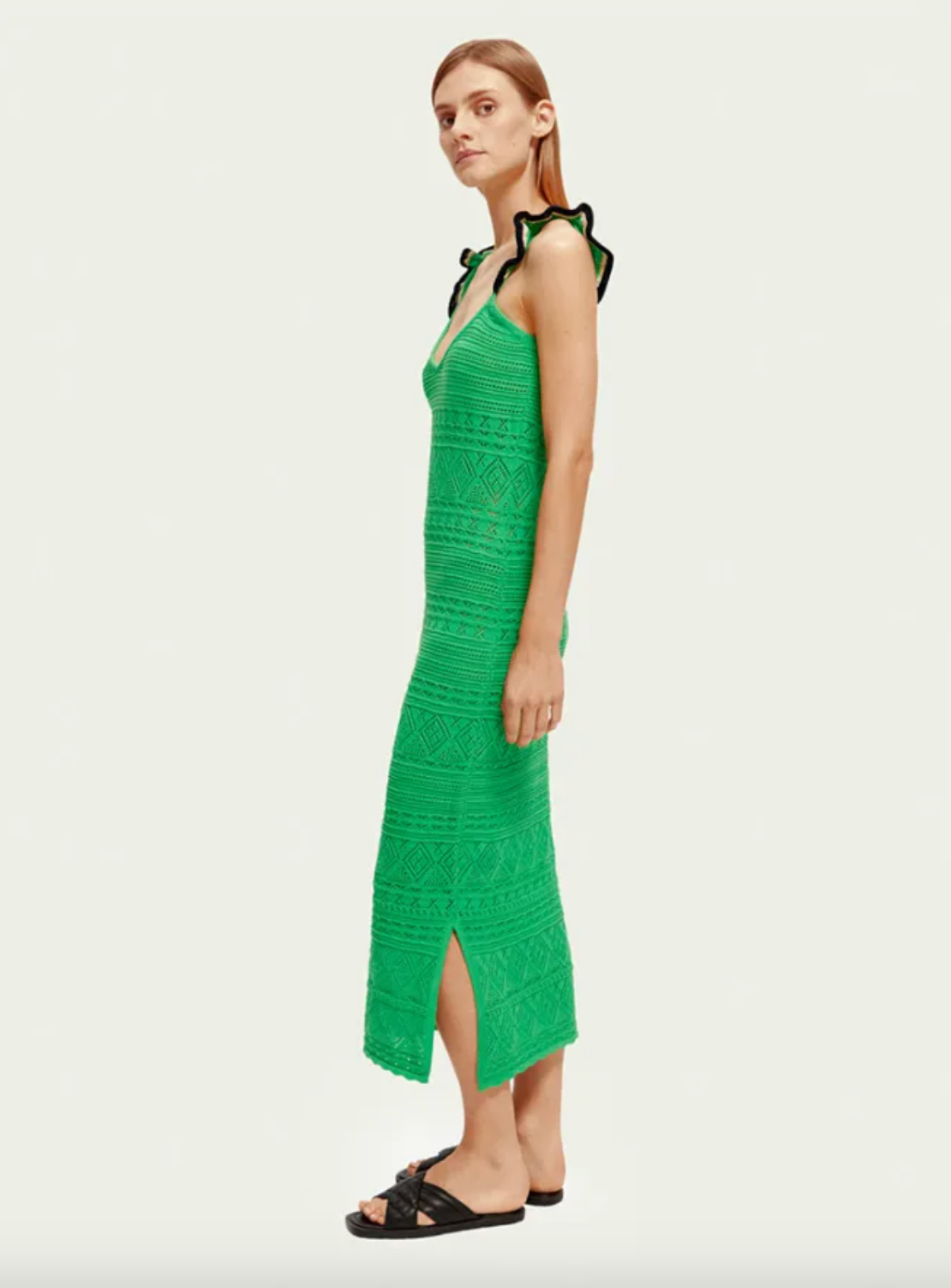 Scotch & Soda Pointelle Midi Dress – Bright Parakeet, XSMALL
