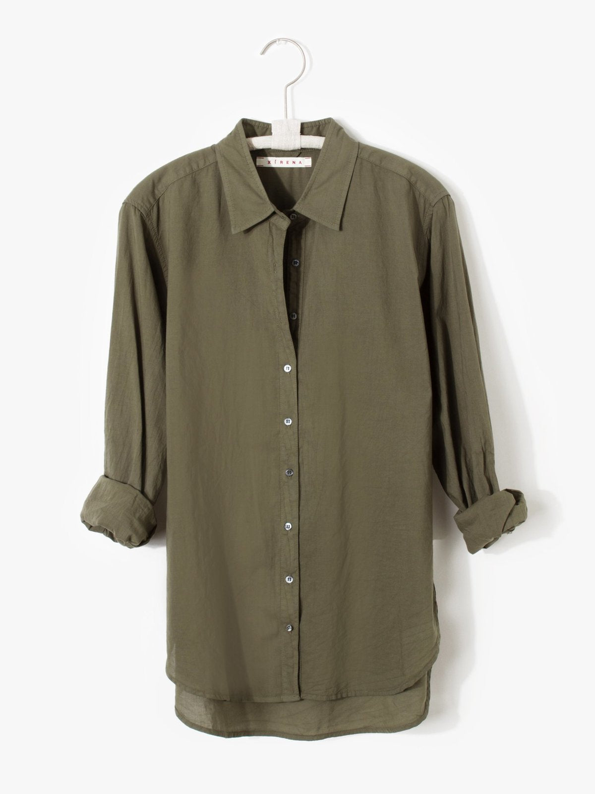 Xirena khaki Beau Shirt, XSMALL