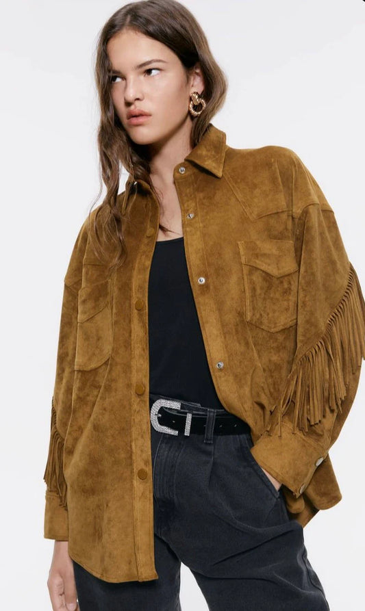 ZARA FRINGE JACKET, SMALL
