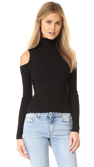 Mervyn ALC Cold-shoulder Ribbed-knit Turtleneck Jumper, xsmall