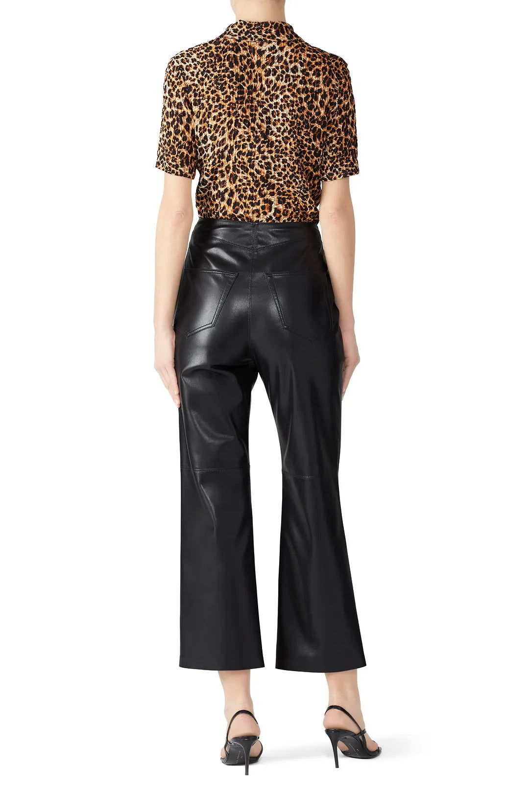 Nanushka Sora Black front buttons vegan leather trousers, Small