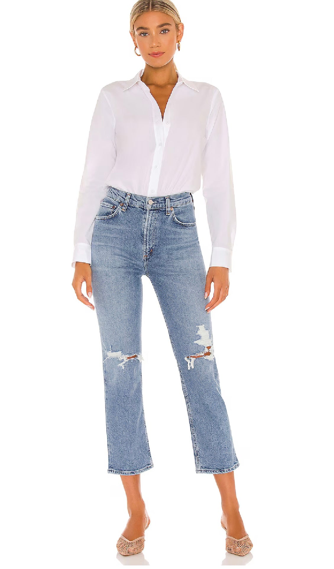 AGOLDE Wilder MidRise Straight Jean in Whiplash, Size 25