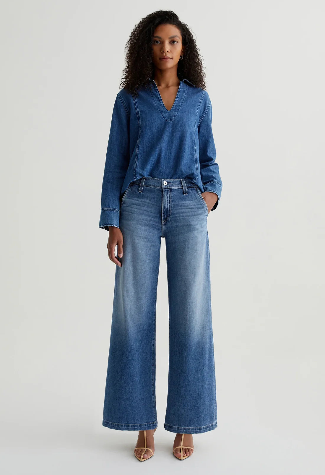 AG JEANS Stella Low Slung Palazzo, SIZE 25