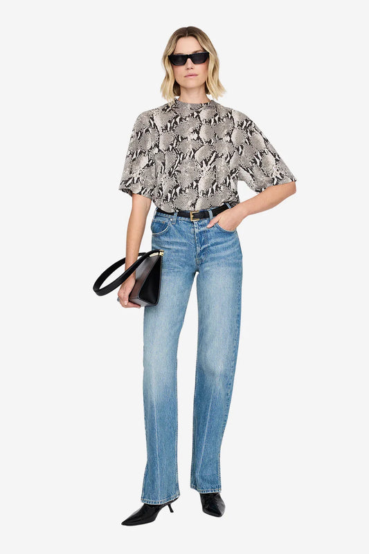 ANINE BING Avi Tee - Washed Python, Small