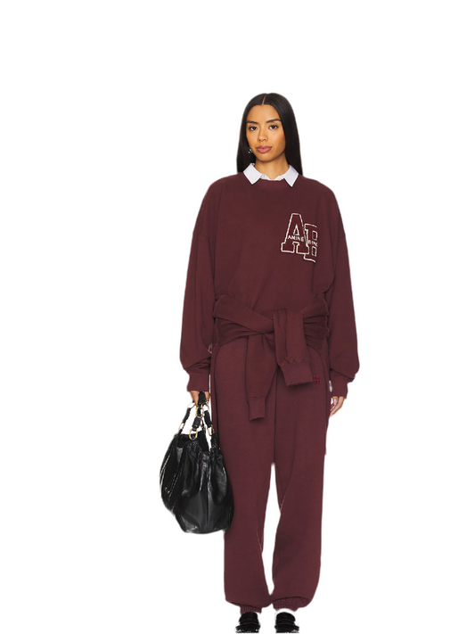 ANINE BING Miles Oversized Sweatshirt Letterman, XSMALL