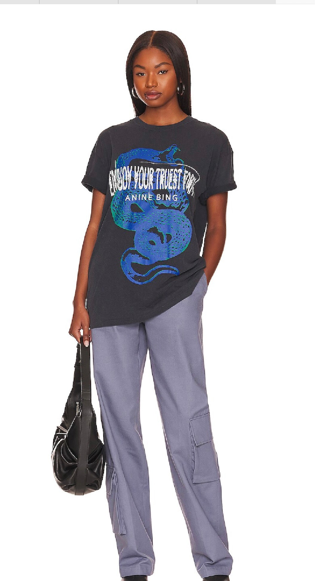 ANINE BING Walker Viper Tee, XSMALL (oversized)