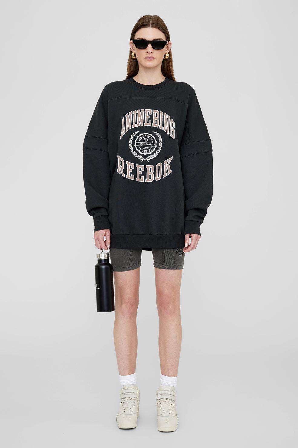 REEBOK X Anine Bing Oversized Varsity Sweatshirt, SMALL