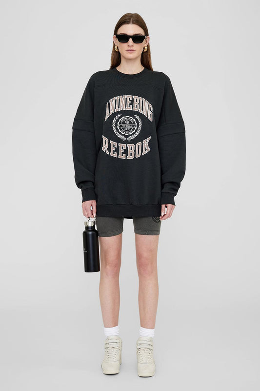 REEBOK X Anine Bing Oversized Varsity Sweatshirt, SMALL