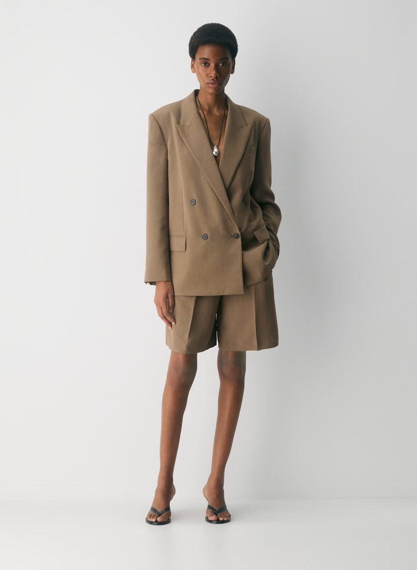 Aritzia Garret Blazer - Crepette Folio Taupe, XSMALL (Oversized)