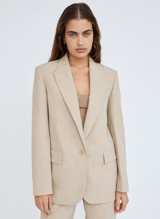 Aritzia Wilfred Flores Blazer in Heather Oat Size 2XS