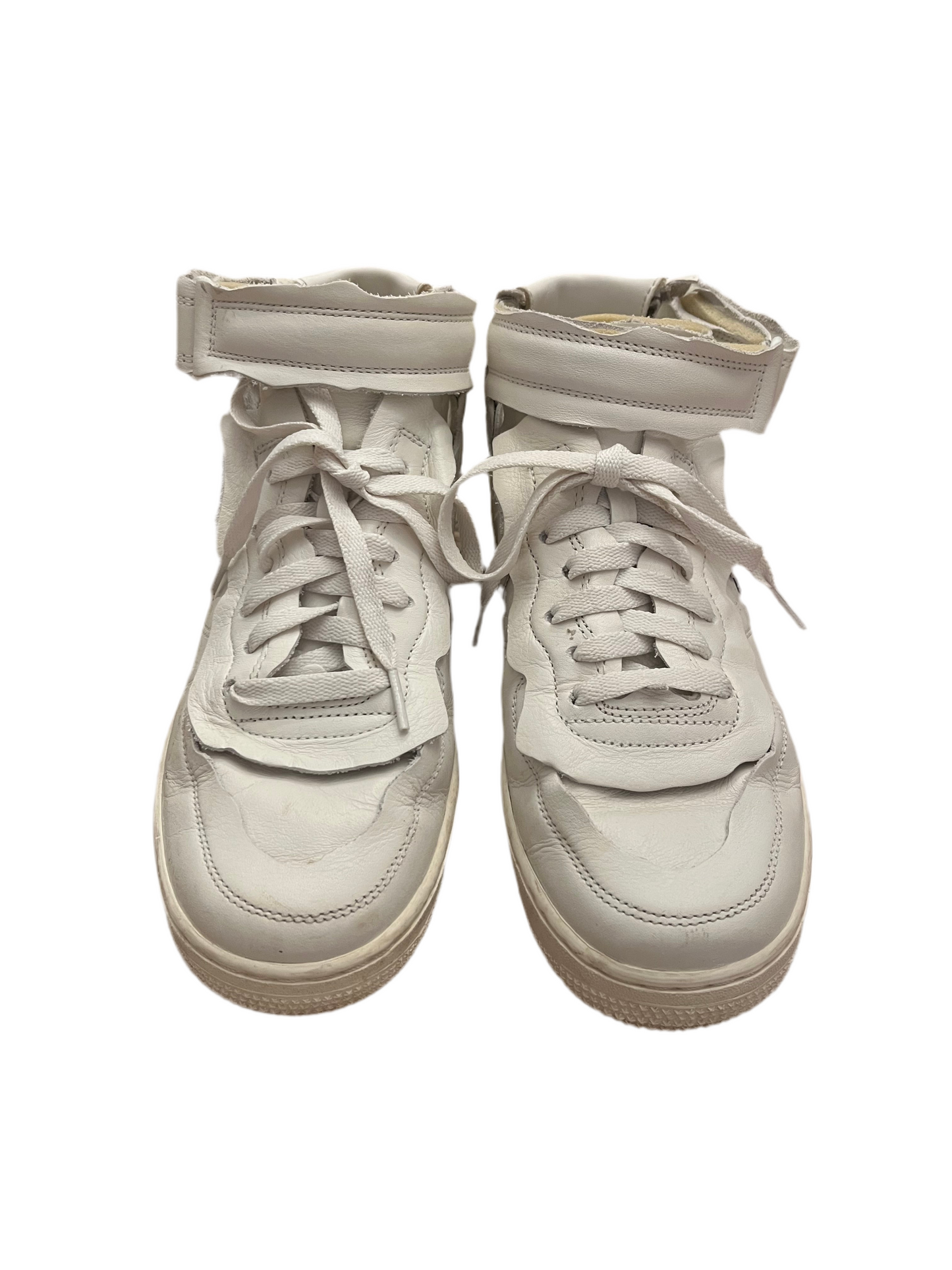 COMME DES GARCONS X NIKE AIR FORCE 1 MID 'TRIPLE WHITE' SNEAKERS SIZE 7.5 (FITS 8.5)