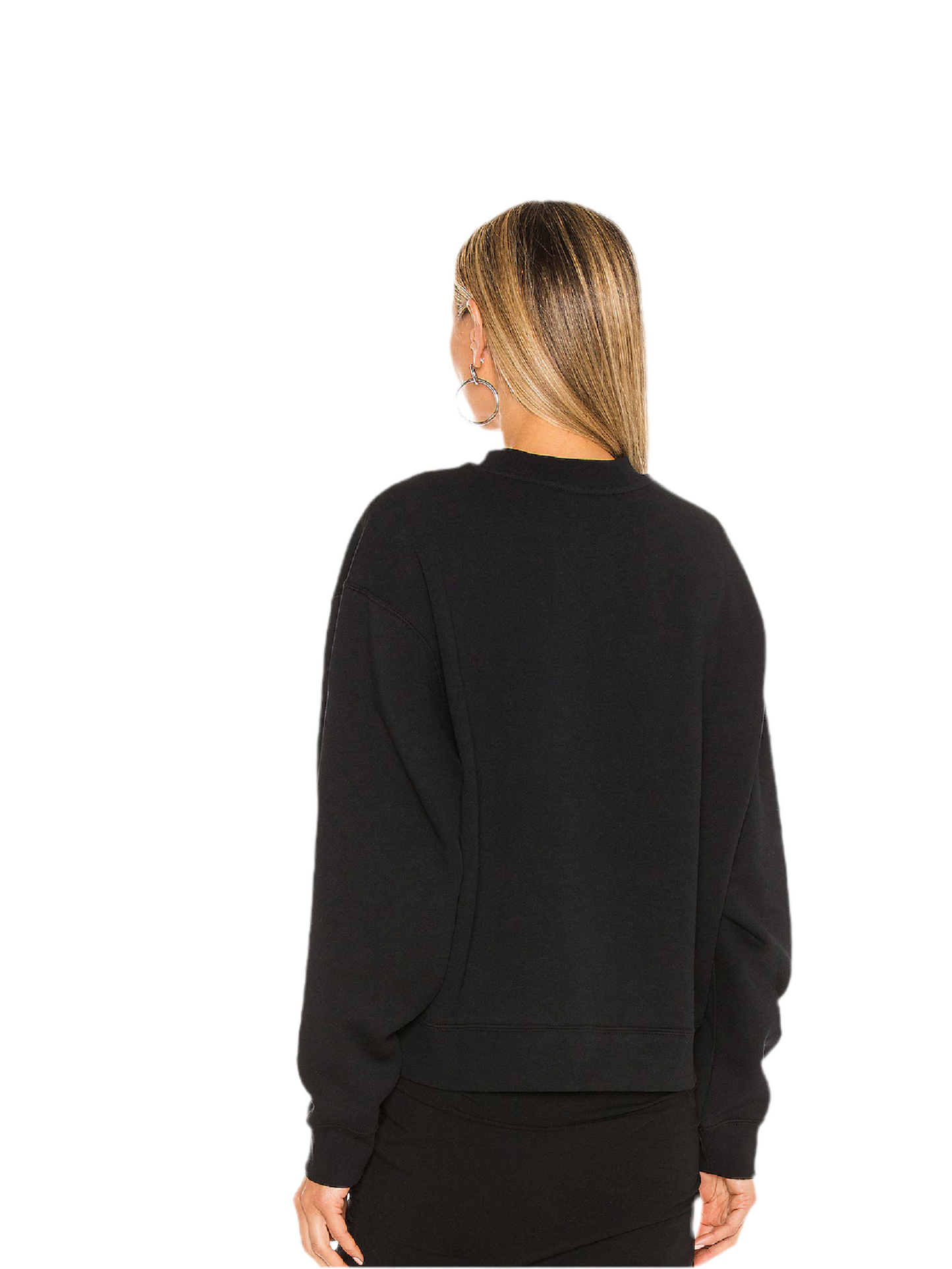 Alexander Wang Essential Terry Crew Sweatshirt W/ Puff Paint Logo, XSMALL