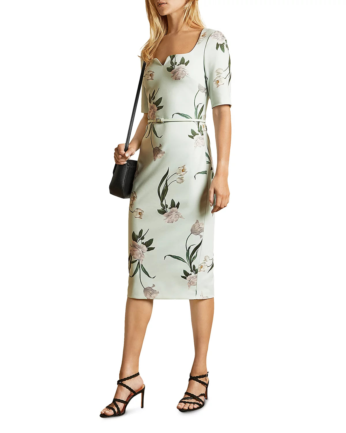 Ted Baker Elderflower Fitted Dress, Medium