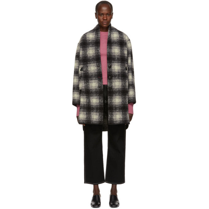 Isabel Marant Etoile Black and White Gabrie Wool Coat, SIZE 36
