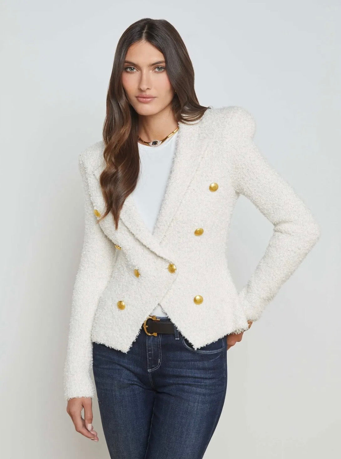 L'AGENCE Bethany Knit Blazer, XSMALL