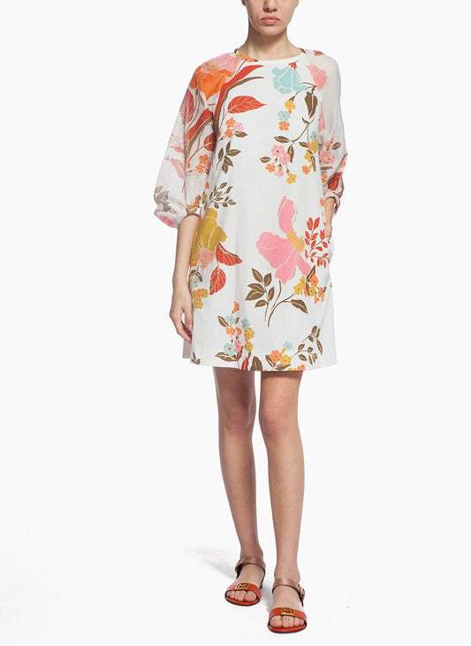 MARELLA NWT floral sheer sleeve dress, size 6