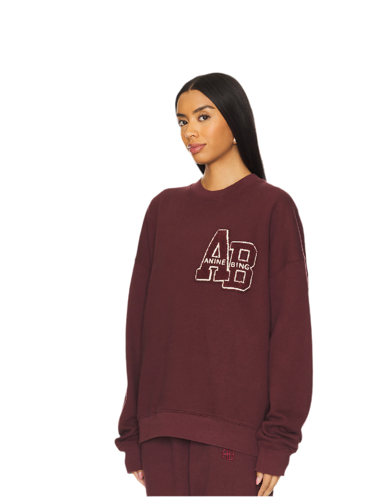 ANINE BING Miles Oversized Sweatshirt Letterman, XSMALL