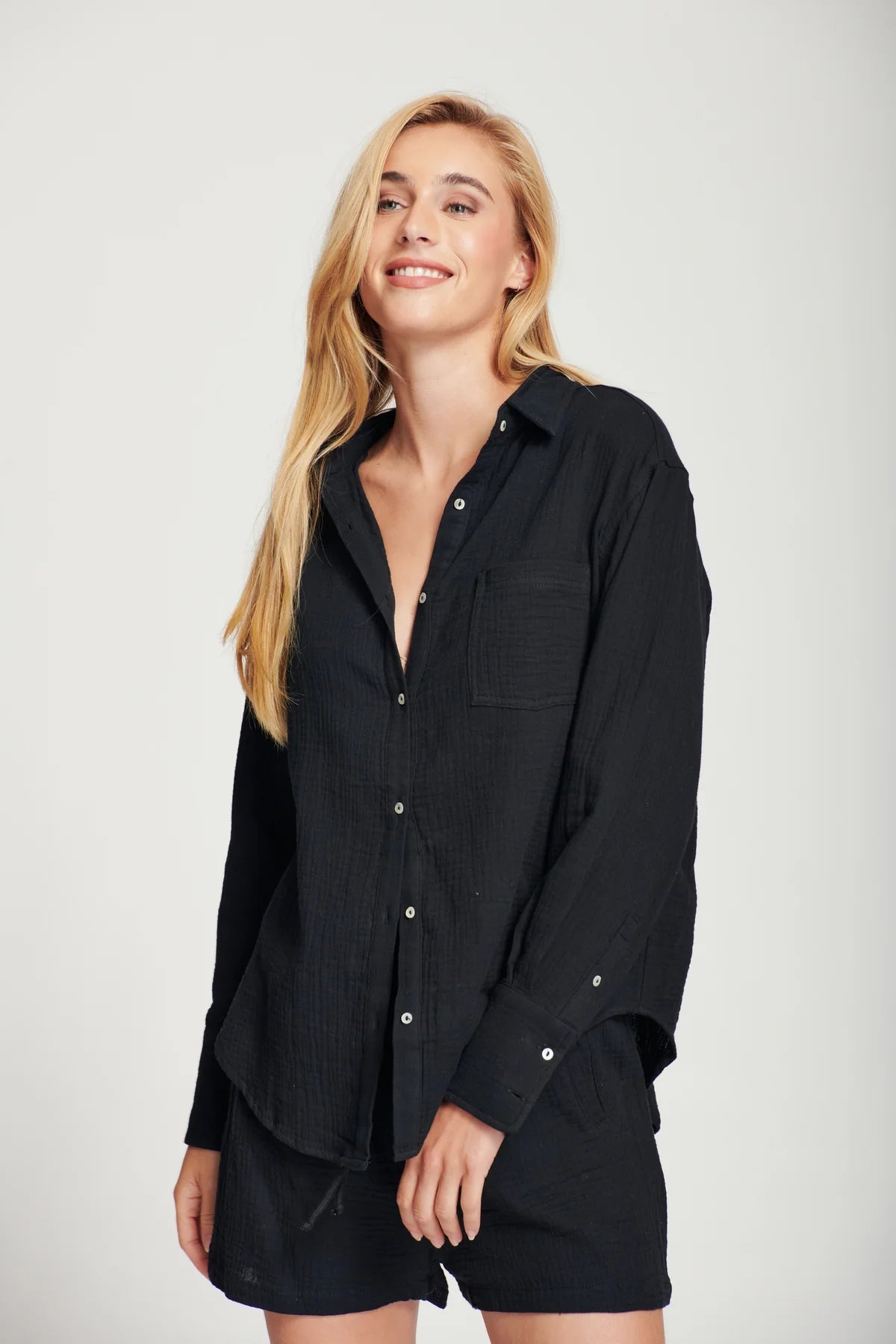 Line - Zosia - Cotton Gauze Button Up Shirt, NWT XSMALL