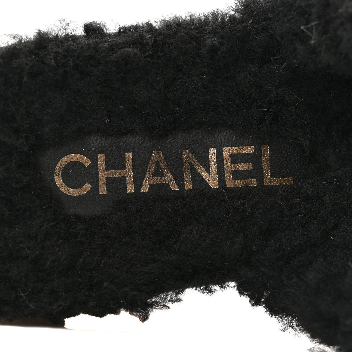 CHANEL Suede Calfskin Shearling Turn Lock Clogs, Size 39