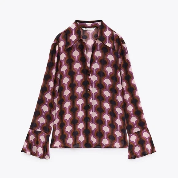 Zara Print blouse & Pants, Small