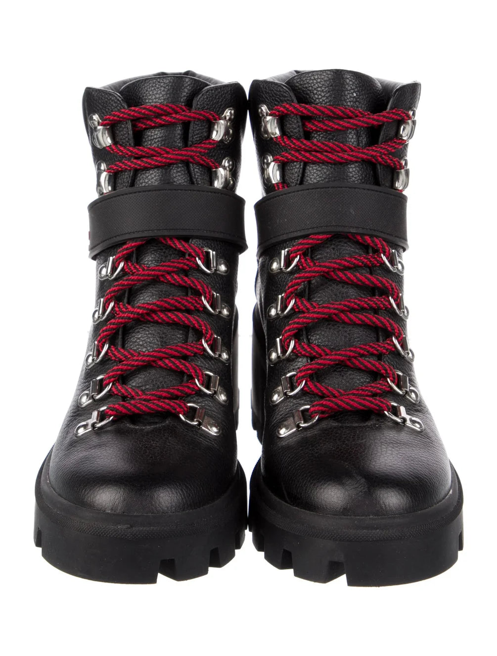 MONCLER Carol rubber-trimmed textured-leather ankle boots, SIZE 39