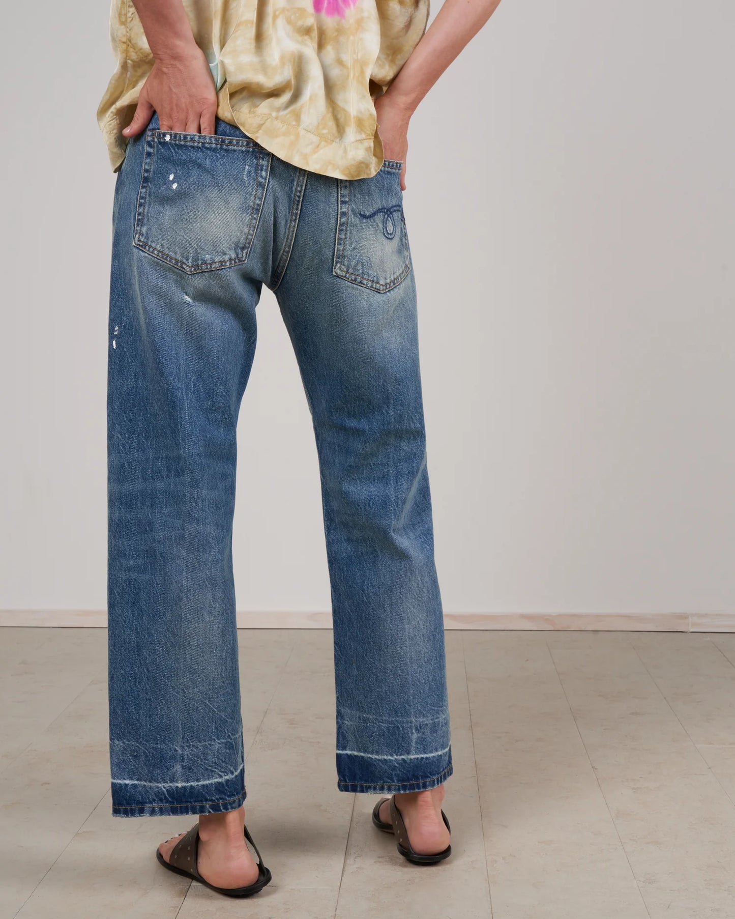 R13 BOYFRIEND JEAN JASPER, W LET DOWN HEM ,SIZE 27 (FITS 28)