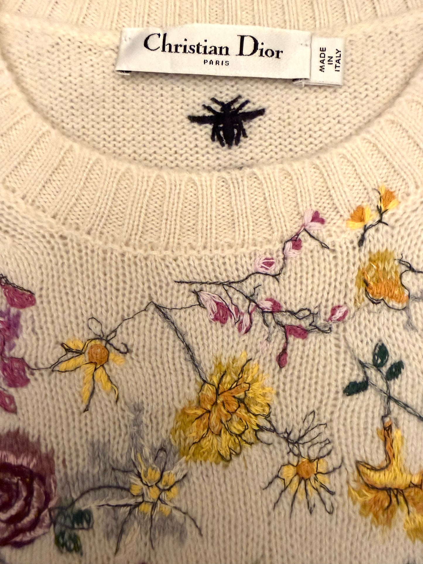 Dior 2023 Cashmere embroidered sweater, Size 8￼