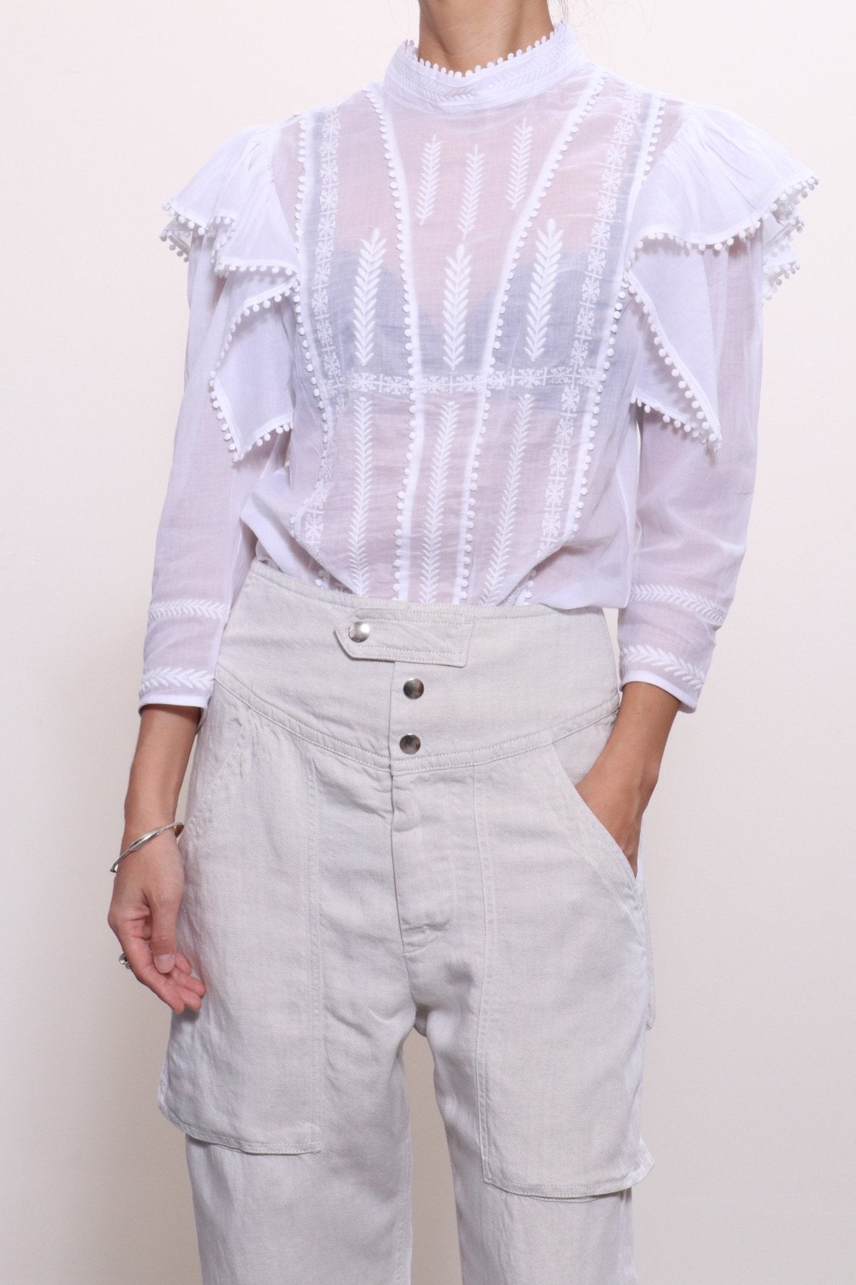 ISABEL MARANT ETOILE ANNY BLOUSE, SMALL