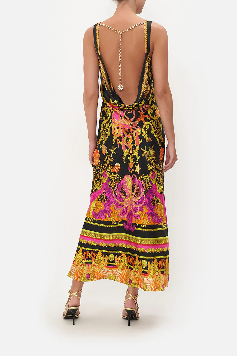 CAMILLA Bias Slip With Draped Back Octopia, SMALL