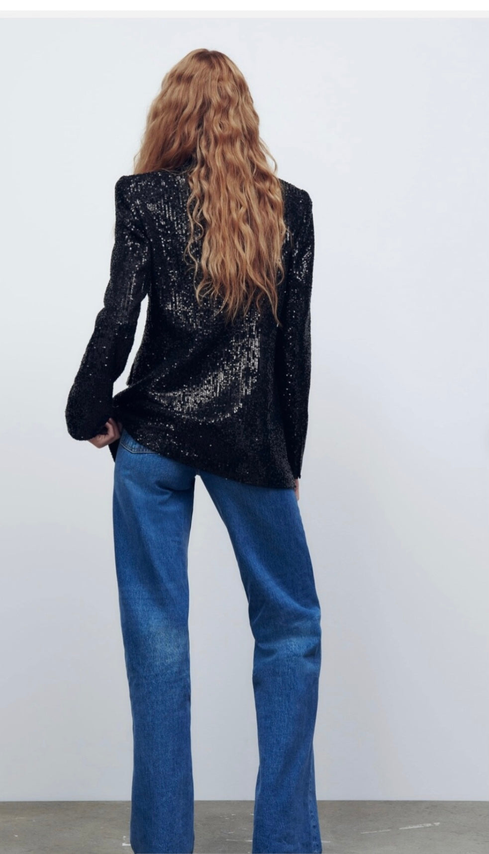 ZARA FITTED SEQUIN BLAZER, SMALL